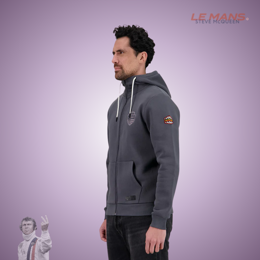 SMQ Sweat Zippé Capuche "Full Speed" - Gris