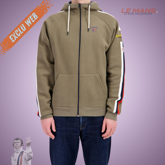 SMQ Sweat Full Zip "Racing" - Kaki