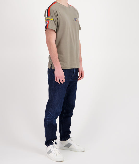 SMQ T-Shirt RACING - Kaki - Pau Motors Shop