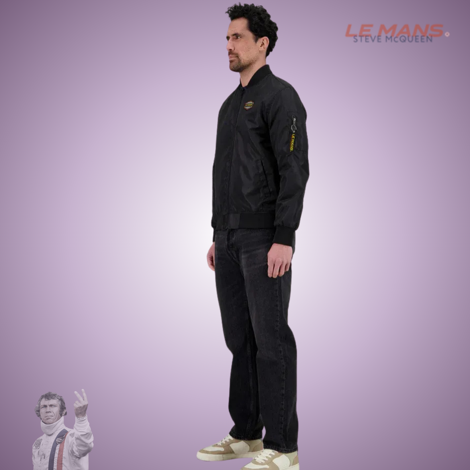 SMQ Bomber "Reverso" - Noir/Argile - Pau Motors Shop
