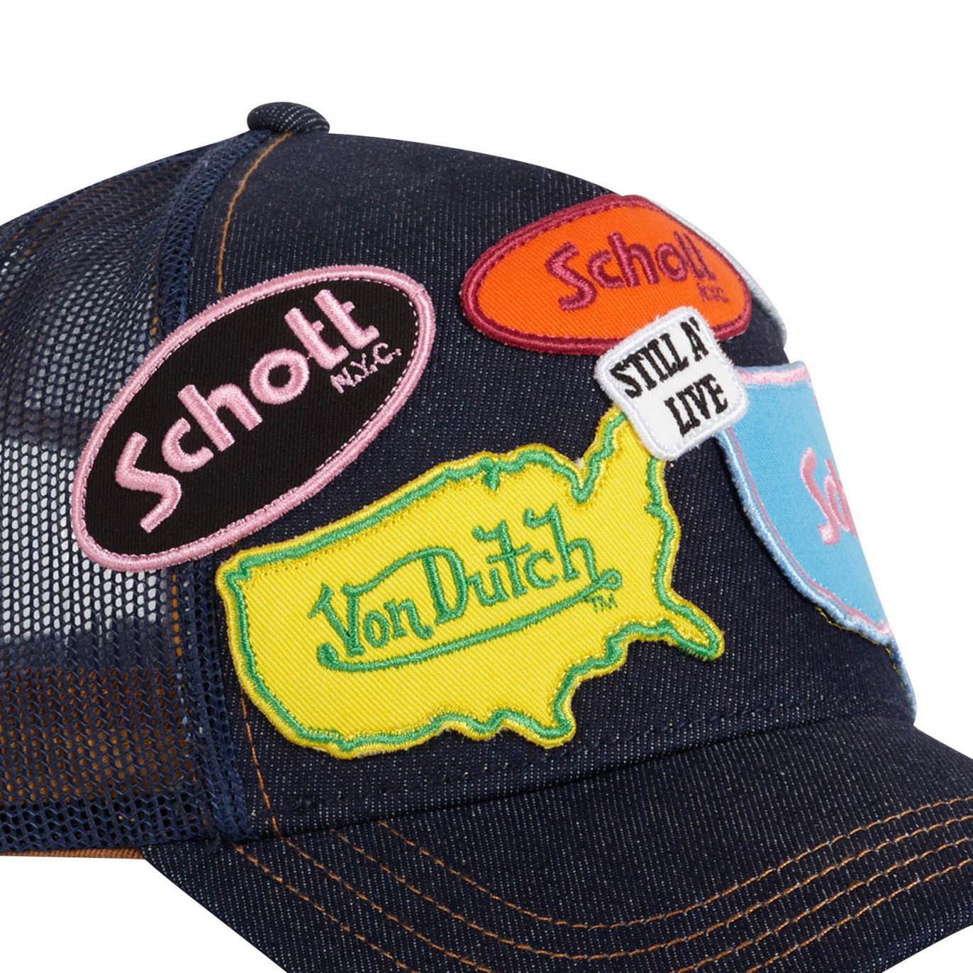 VD x Schott Casquette "Denim" - Pau Motors Shop